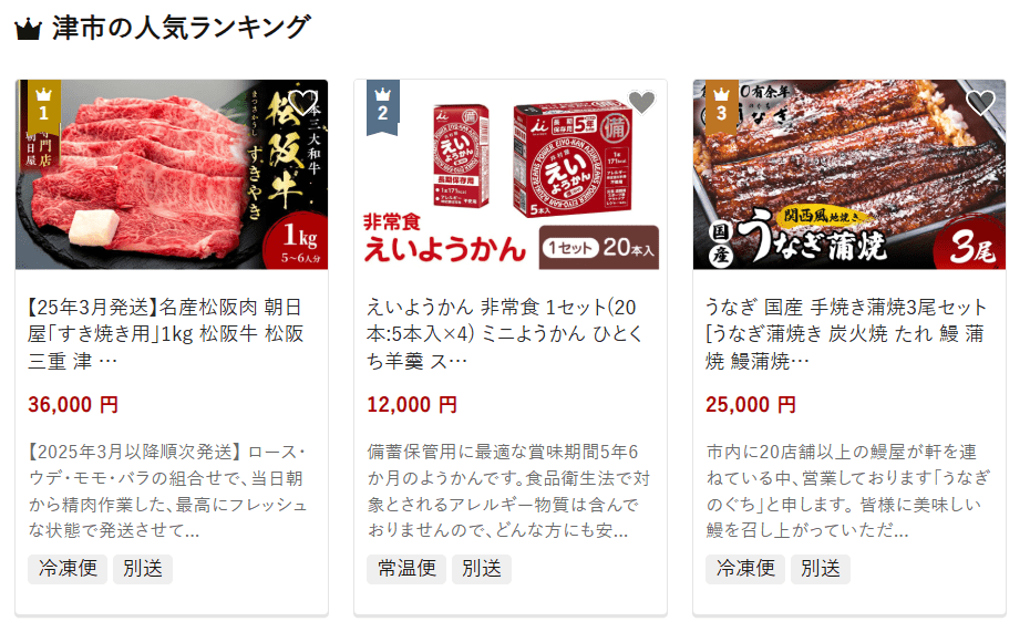津市のふるさと納税