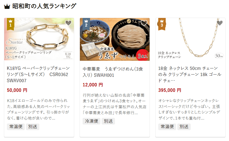 昭和町のふるさと納税