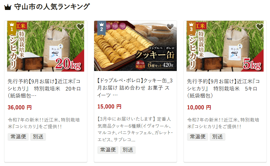 守山市のふるさと納税