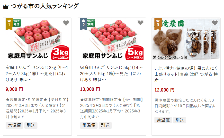つがる市のふるさと納税