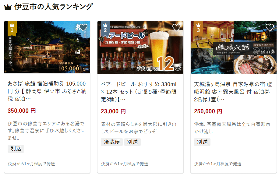 伊豆市のふるさと納税