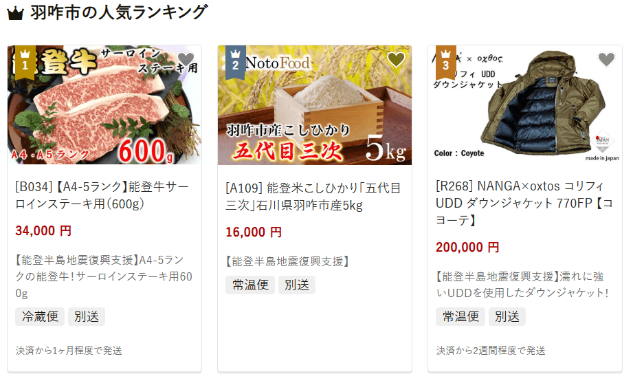 羽咋市のふるさと納税
