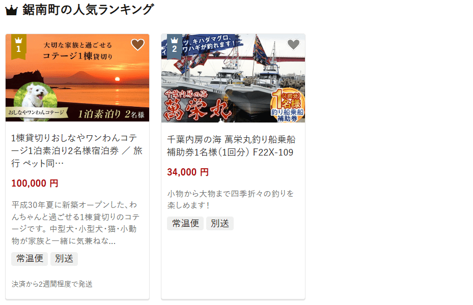 鋸南町のふるさと納税