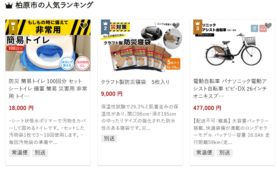 柏原市のふるさと納税
