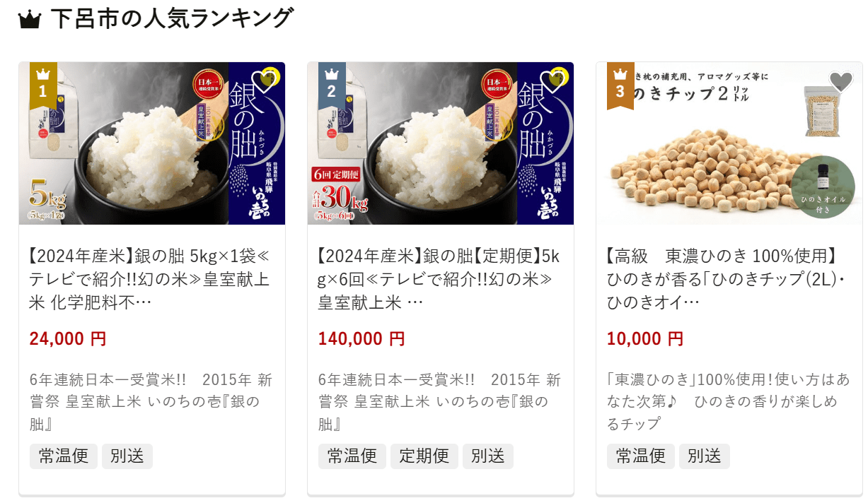 下呂市のふるさと納税