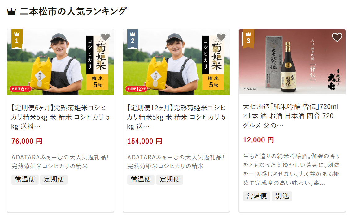 二本松市のふるさと納税