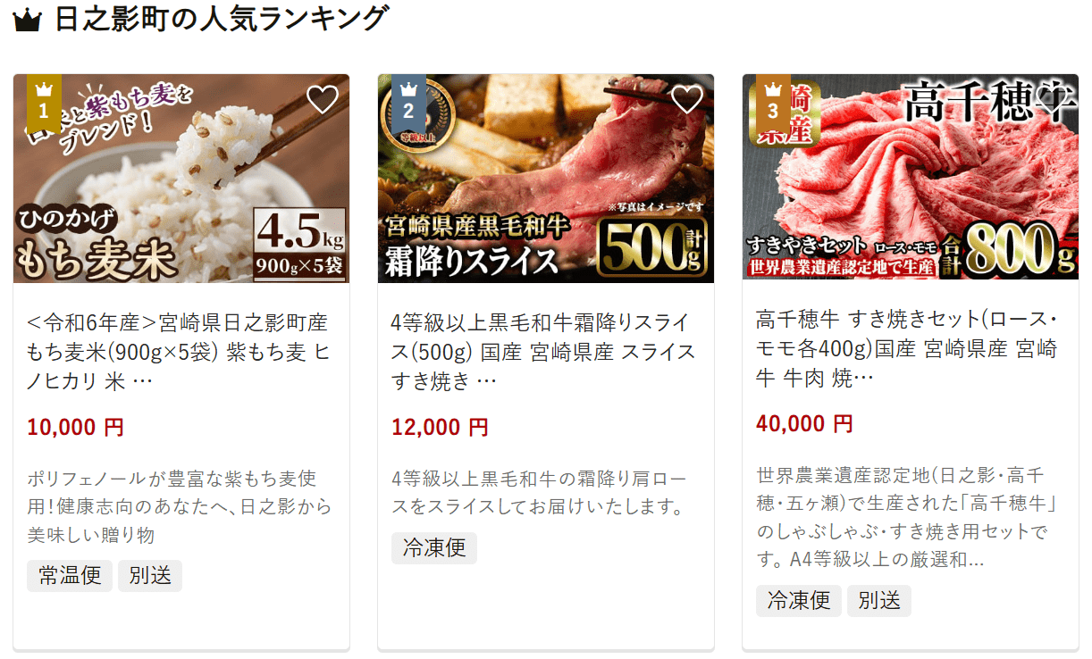 日之影町のふるさと納税