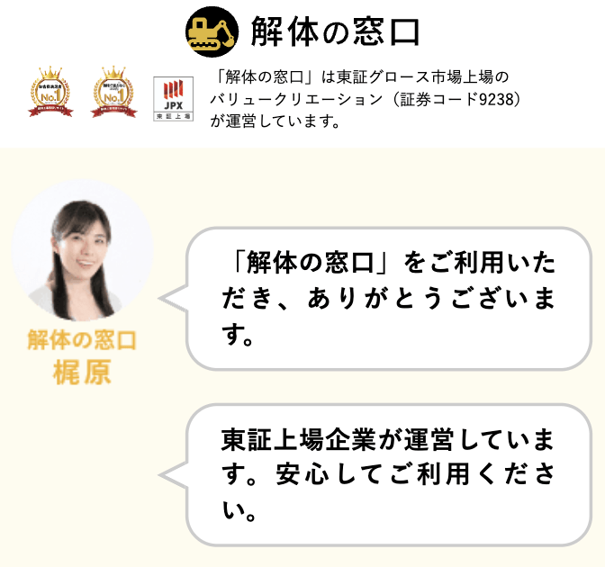 解体の窓口の利用手順