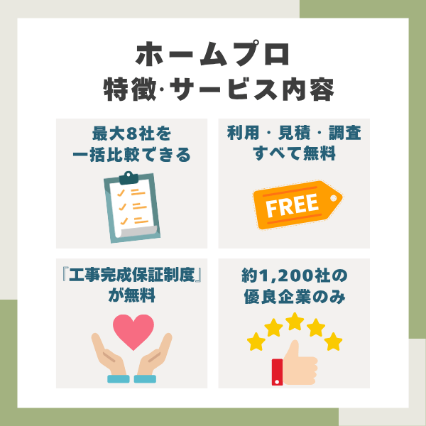 ホームプロの特徴まとめ