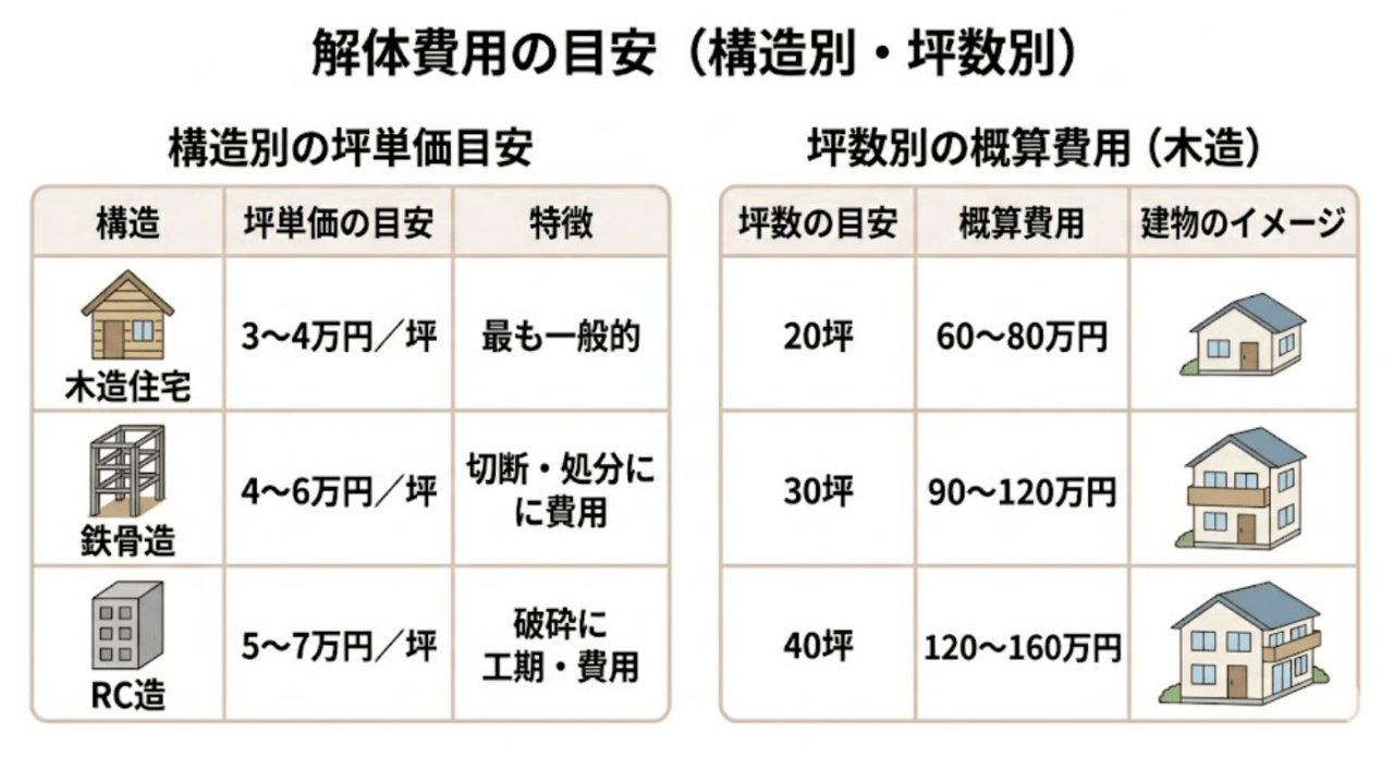 構造別・坪数別の費用目安