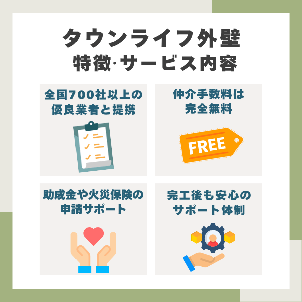 タウンライフ外壁塗装の特徴まとめ