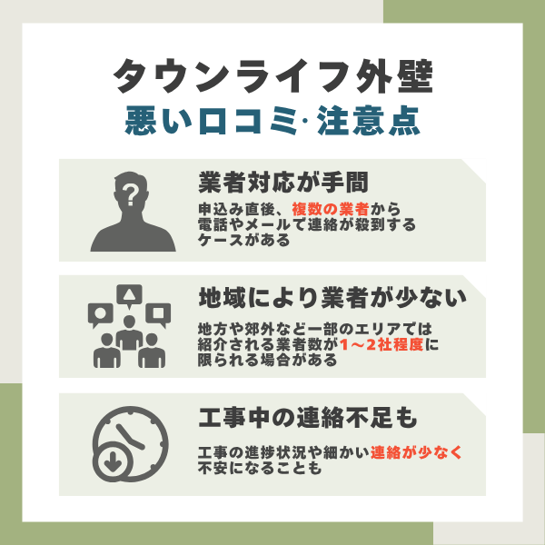 タウンライフ外壁塗装のデメリット