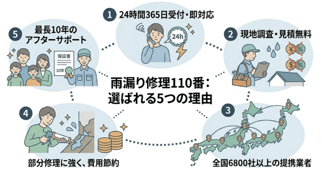 雨漏り修理110番の口コミ評判まとめ