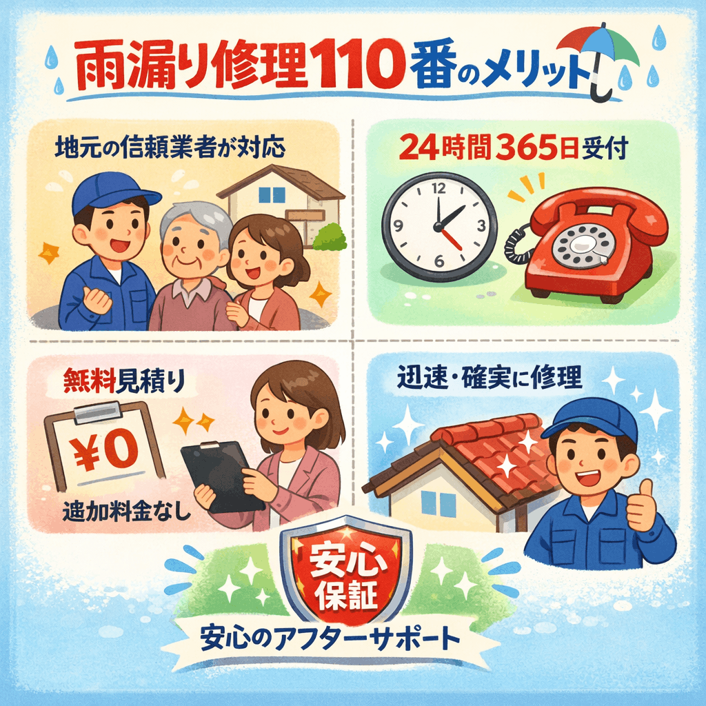 口コミからわかる雨漏り修理110番のメリット
