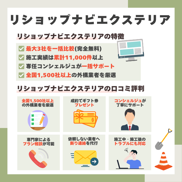 リショップナビエクステリアの特徴・口コミまとめ