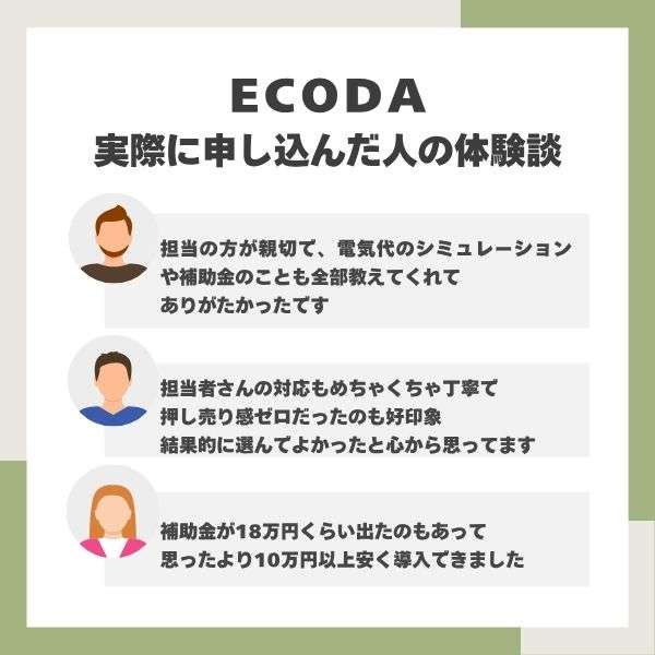 ECODAを実際に利用した体験談