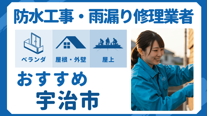 宇治市でおすすめの防水工事（ベランダ・バルコニー・屋上）業者・雨漏り修理7選！ランキングや費用相場を解説