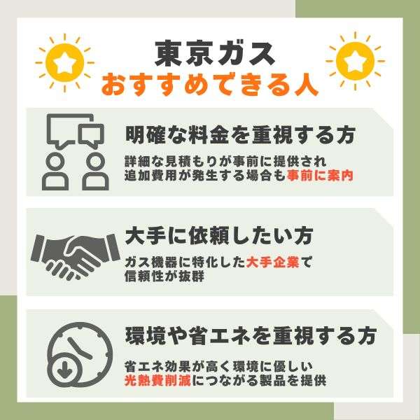 東京ガスの給湯器交換はどんな人におすすめ?