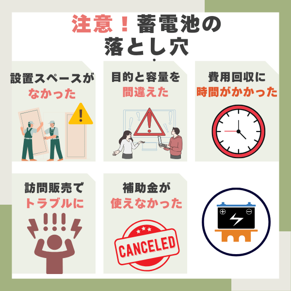 蓄電池はメリットばかりじゃない！？設置で失敗する5つの落とし穴と注意点
