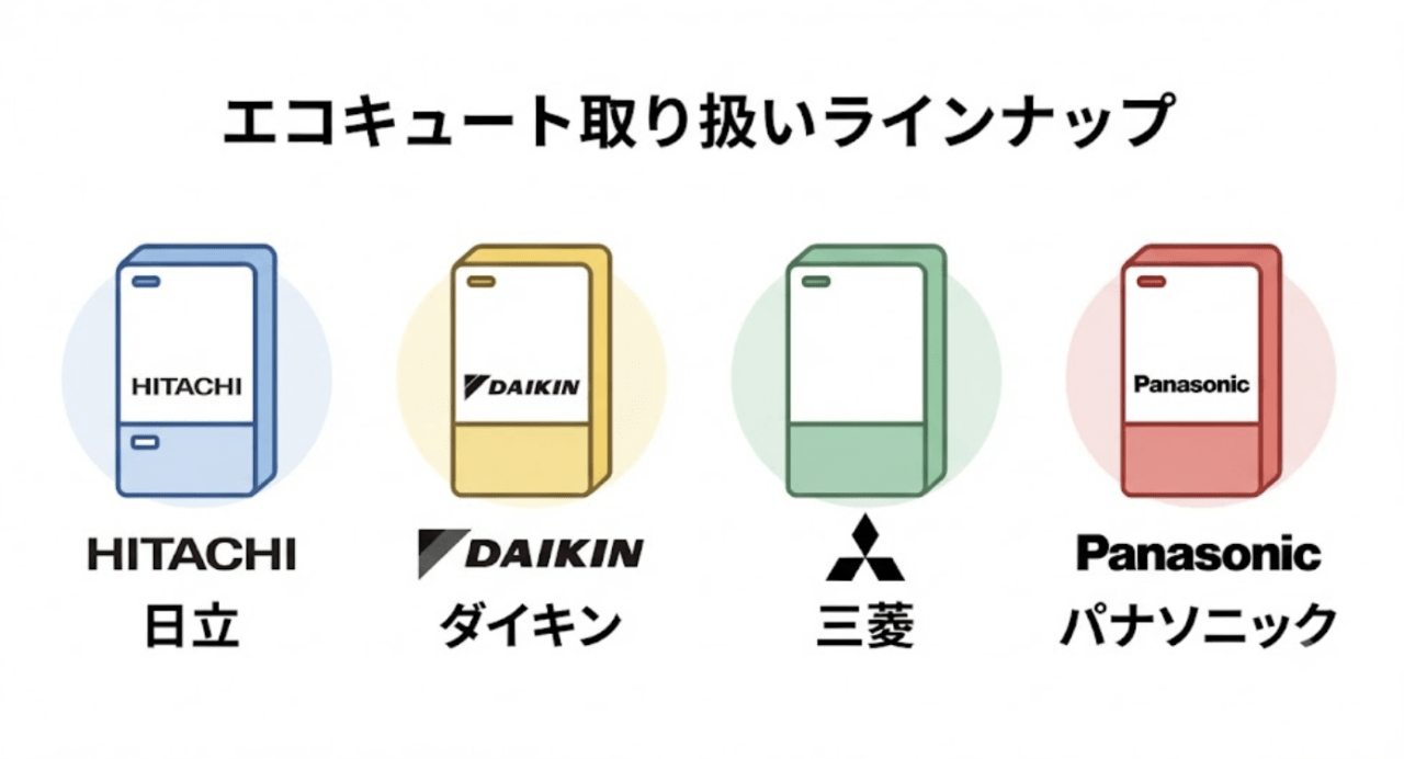 チカラもちのエコキュート取り扱いラインナップ