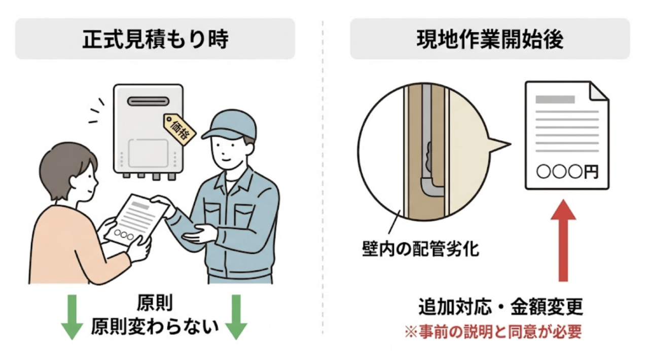 正式見積もり後に追加料金は発生するの?
