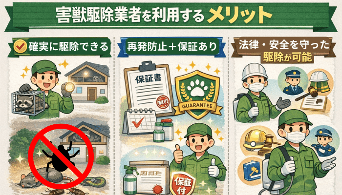 害獣駆除業者を利用するメリット