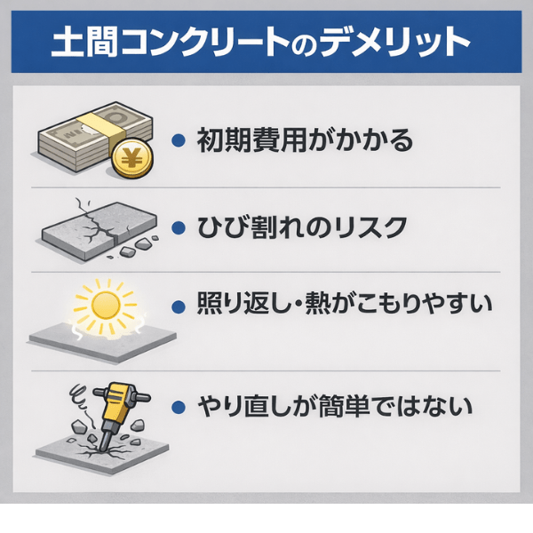 土間コンクリートのデメリット
