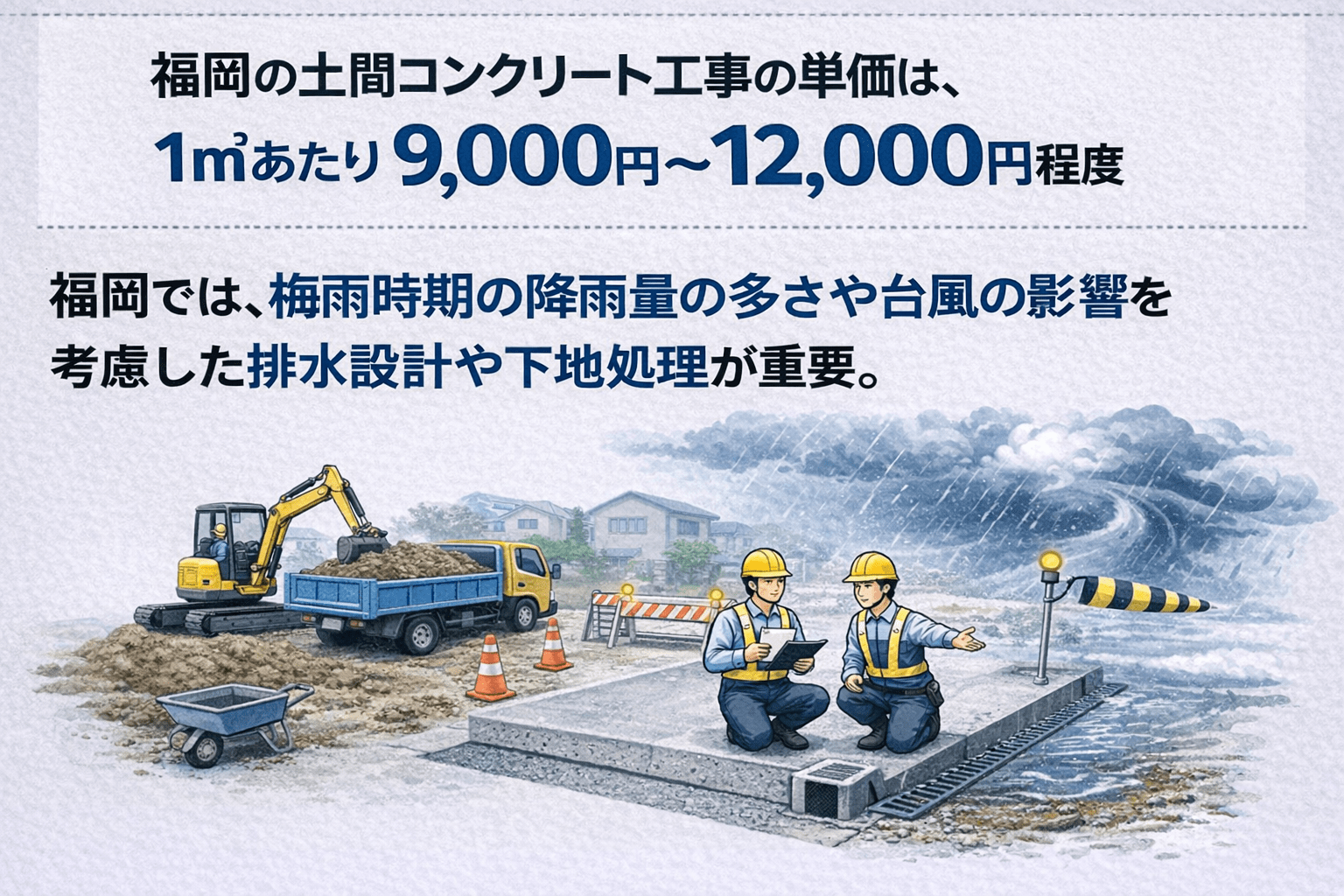 福岡の土間コンクリート単価相場・駐車場