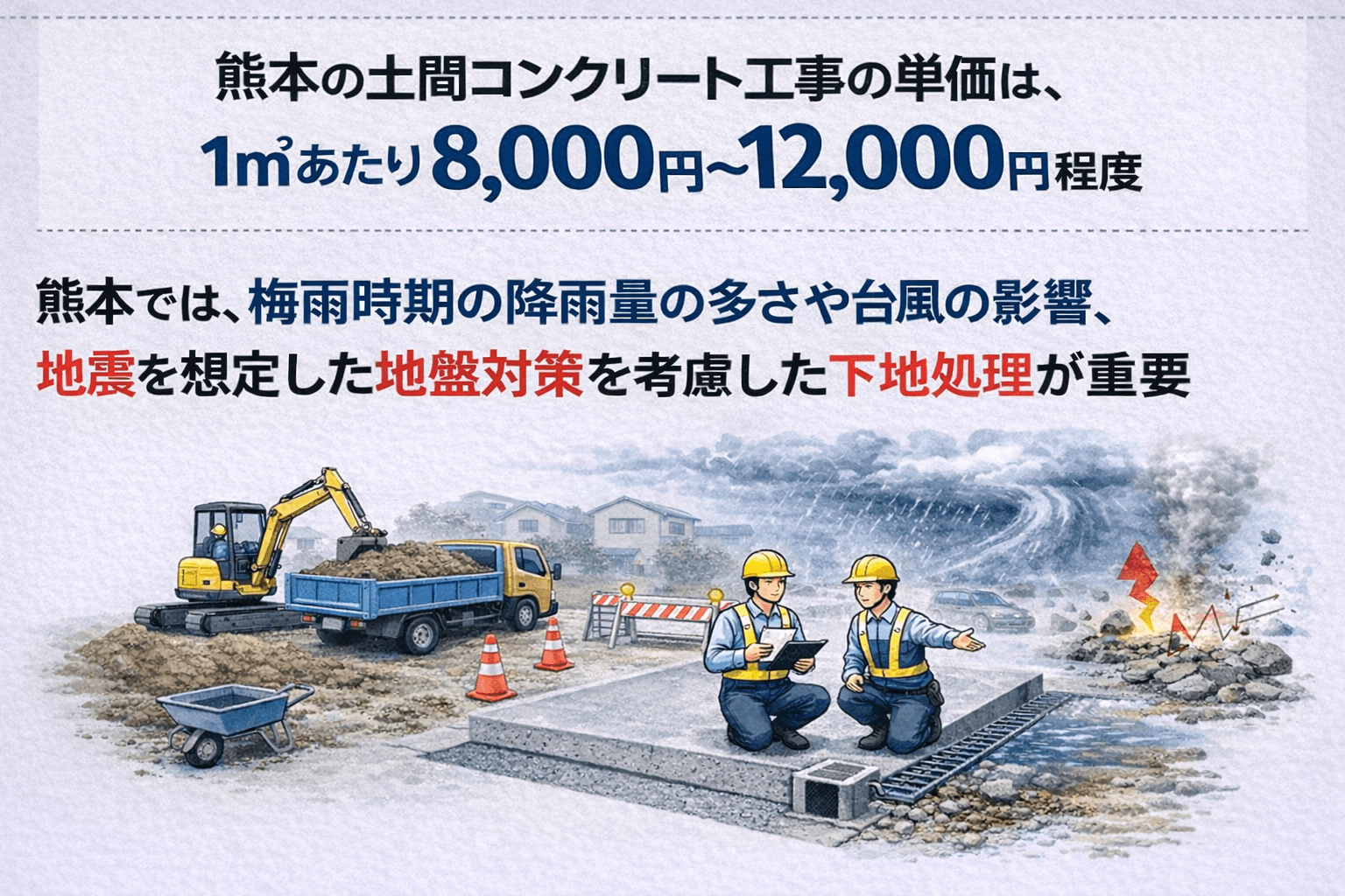 熊本の土間コンクリート単価相場・駐車場