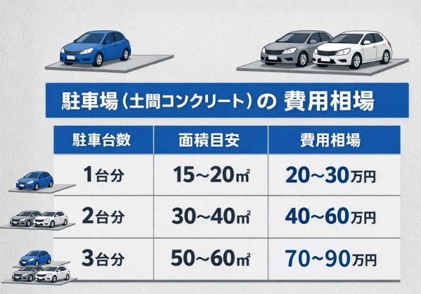 駐車場の土間コンクリートの単価相場