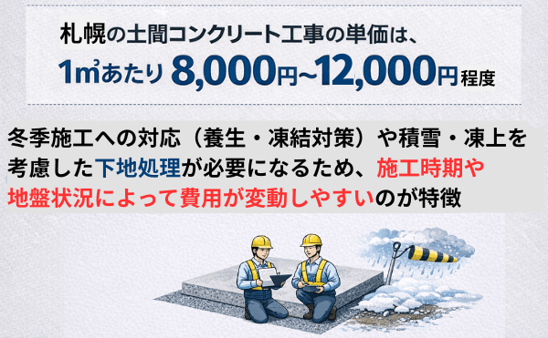 札幌の土間コンクリート単価相場・駐車場