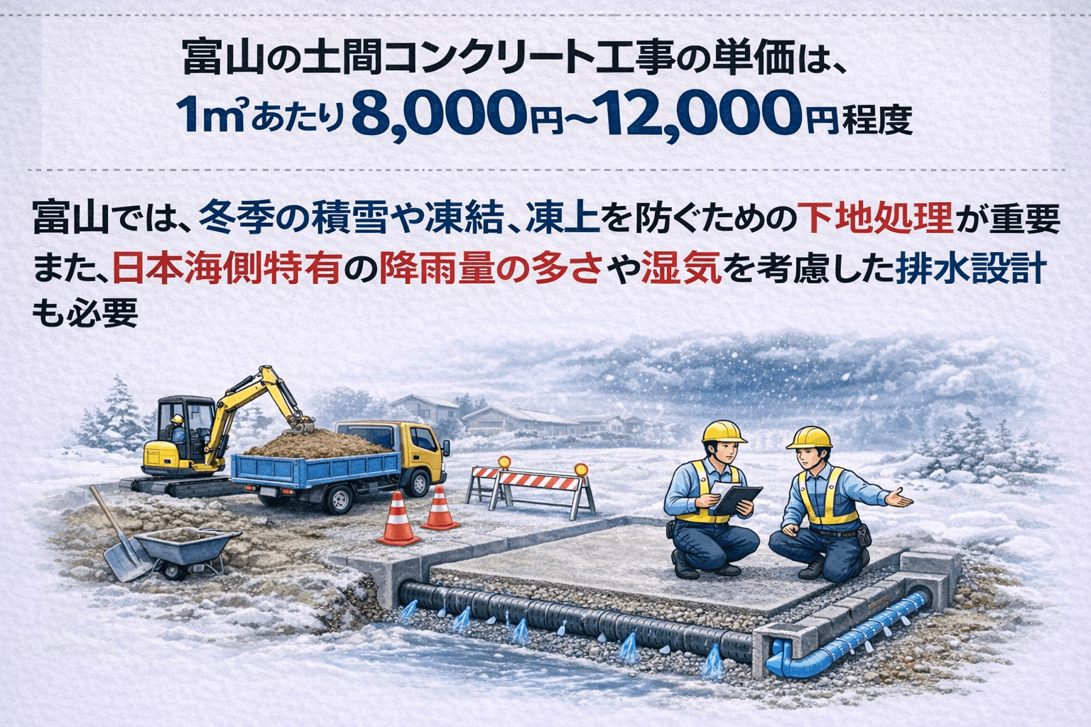 富山の土間コンクリート単価相場・駐車場