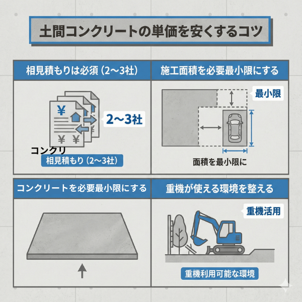 土間コンクリートの単価を安くするコツ