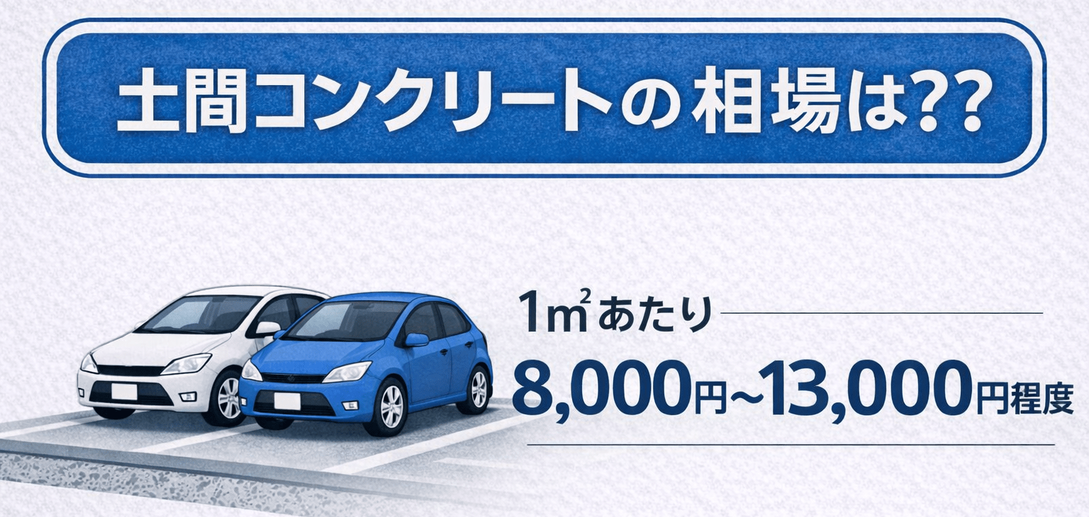 日本の土間コンクリート工事の単価は、1㎡あたり8,000円〜13,000円程度が一般的