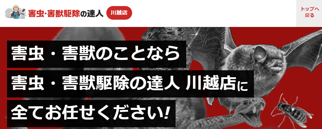 害虫・害獣駆除の達人 川越店