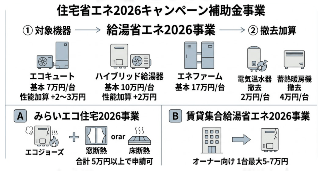 給湯器交換で使える補助金（2026年最新）